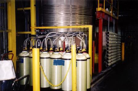 Multi-bank portable Deionization tanks for Chemical Manufacturing